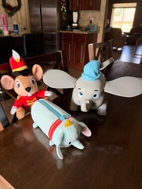 Dumbo Elephant Popcorn Bucket, Dumbo pencil holder and Timothy Q Mouse Plush